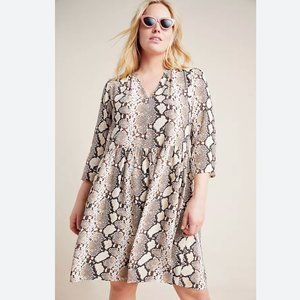 Anthropologie Maeve Juno Snake print Midi Dress // Sz 2x // 008